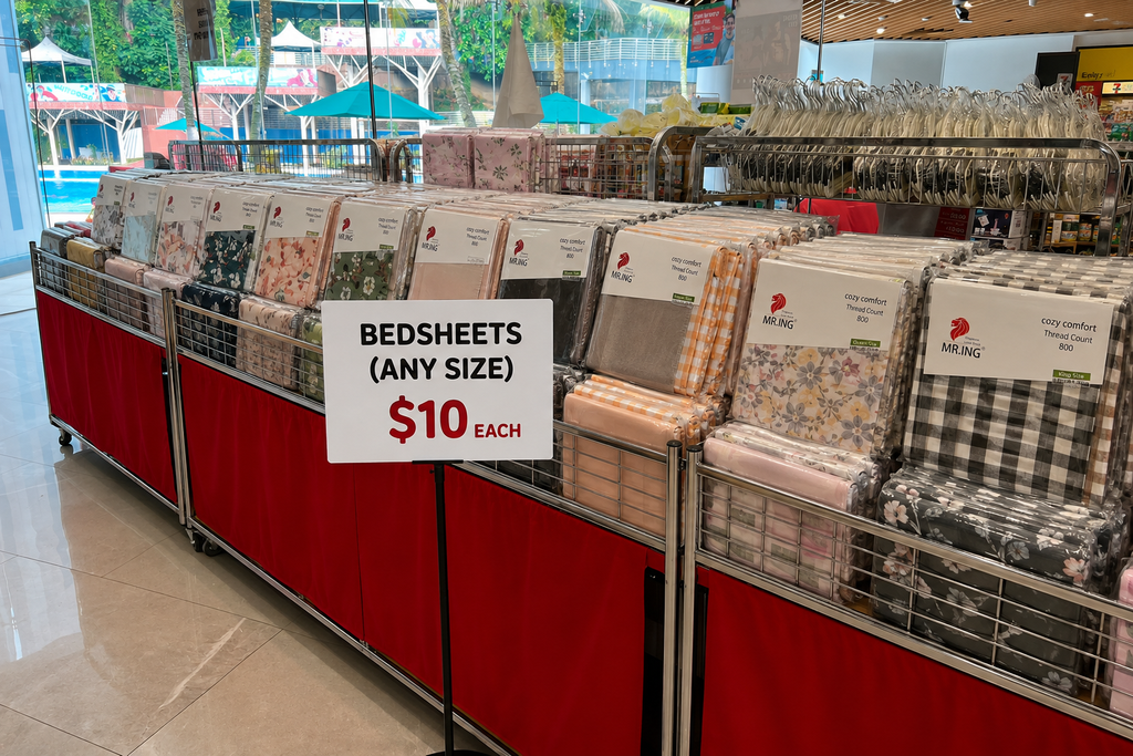 $10 bedsheets at $1 Household Fair Bedok