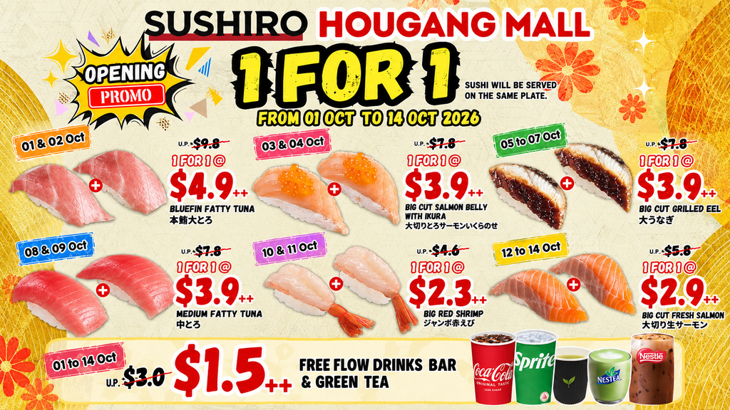 SUSHIRO Hougang Mall opening
