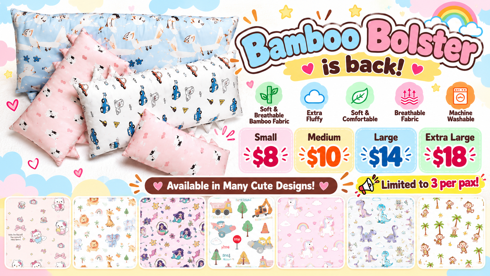 Bamboo Bolsters from $8
